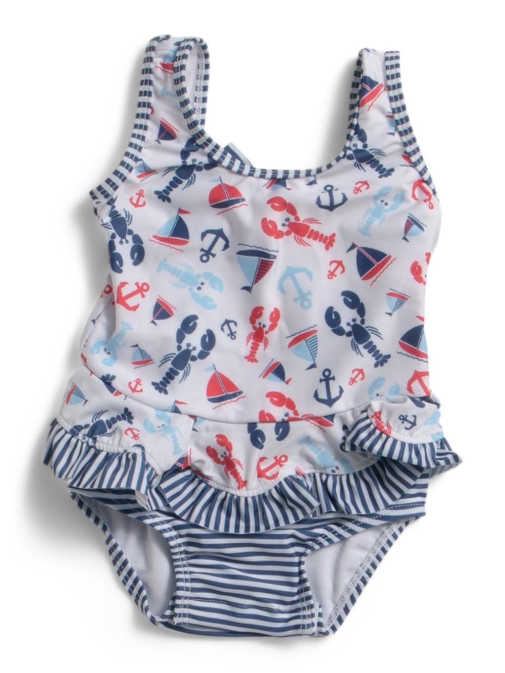 Flap Happy Baby Swimsuit 3M Nautical One Piece Built In Swim Diaper NWT UPF 50+